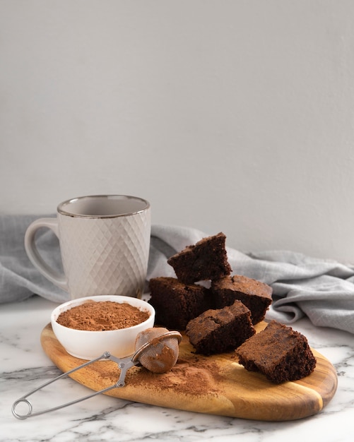 Arrangement of delicious cocoa healthy recipe