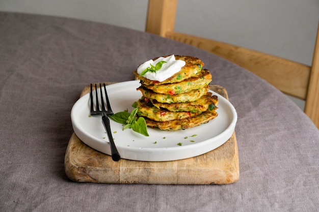 Arrangement of a delicious healthy meal on the table