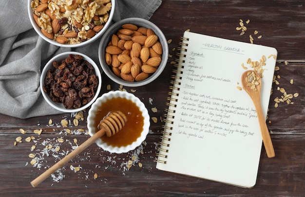 Free photo arrangement of delicious ingredients in the kitchen