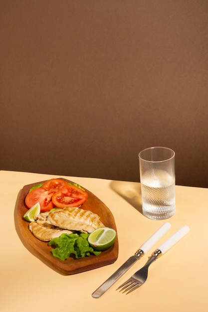 Free photo arrangement of delicious prepared meal