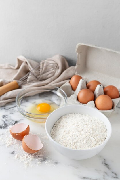 Arrangement of different ingredients for a delicious recipe