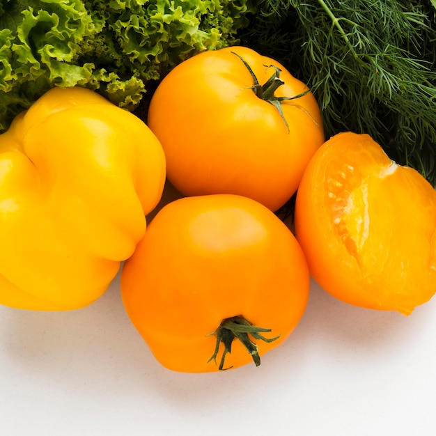 Arrangement of fresh orange vegetables