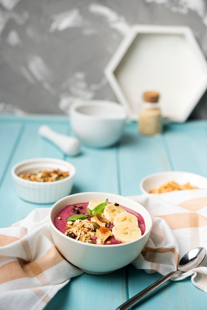 Arrangement of healthy bowl of food