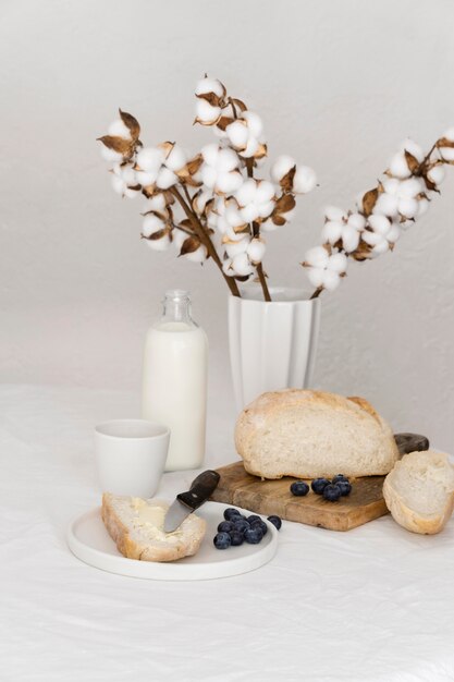 Arrangement of a healthy meal on the table