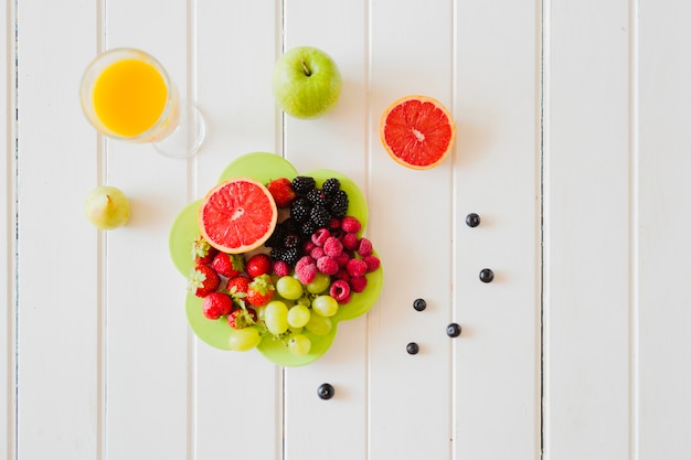 Arrangement of healthy summer fruit