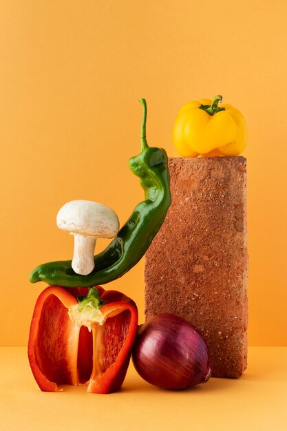 Arrangement of healthy vegetarian food