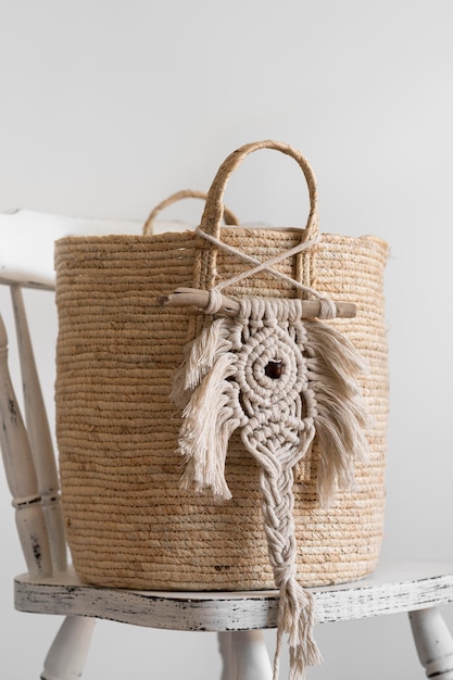 Free photo arrangement of macrame handmade object