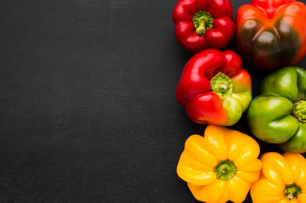 Arrangement made of vegetables with copy space