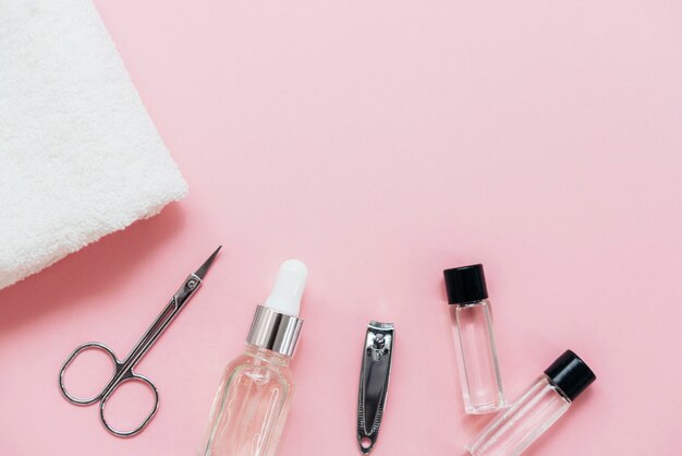 Arrangement of nail care accessories for salon