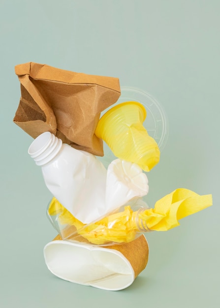 arrangement of non eco friendly plastic objects