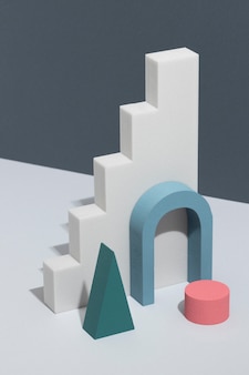 Расположение абстрактных элементов дизайна 3d