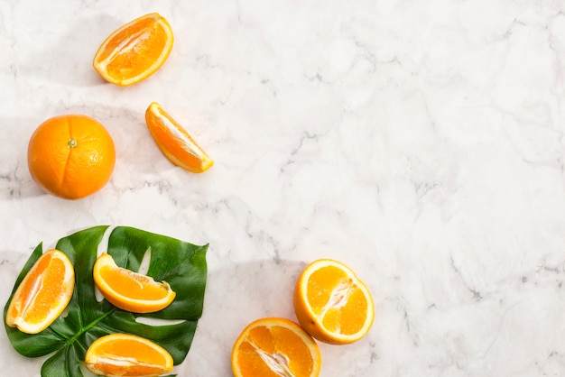 Arrangement of orange fruit slices