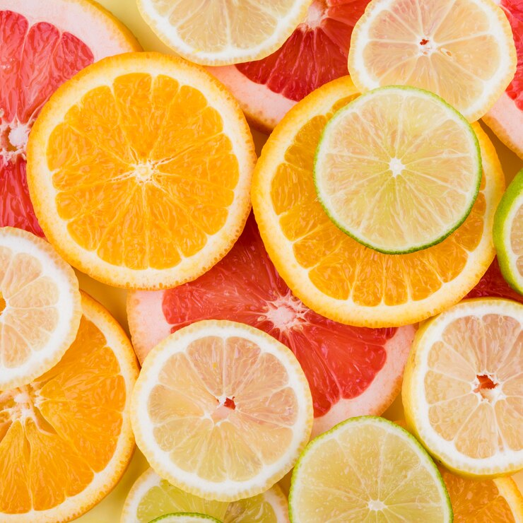 Free Photo arrangement of organic lemon and lime slices