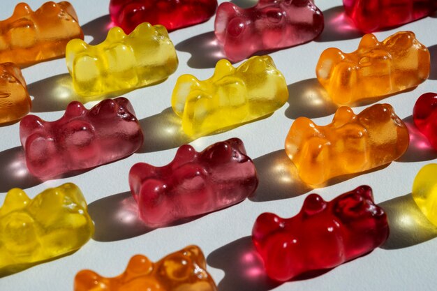 Arrangement of sweet gummy bears