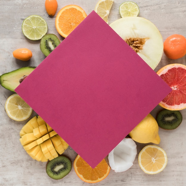 Free photo arrangement of tasty fruits on the table