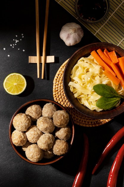 Arrangement of traditional indonesian bakso