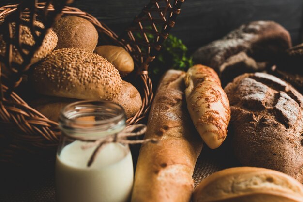 Arrangement of various golden loaves