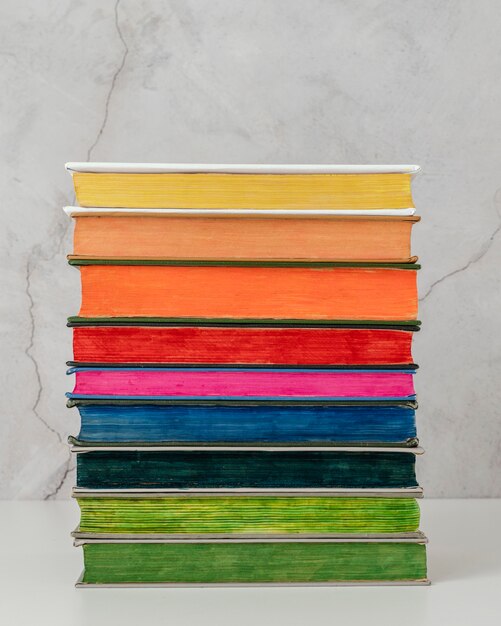 Arrangement with colorful books