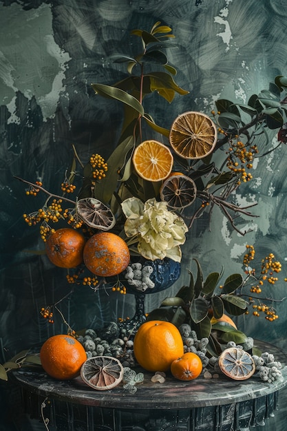 Free photo arrangement with decorative dried fruits and vegetables