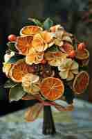 Free photo arrangement with decorative dried fruits and vegetables