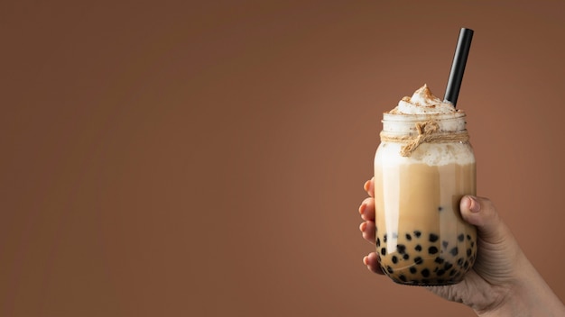 arrangement with delicious traditional thai tea