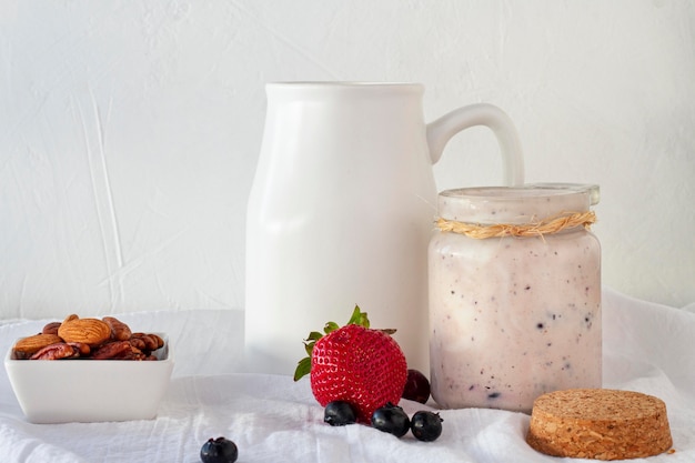 Arrangement with delicious yogurt