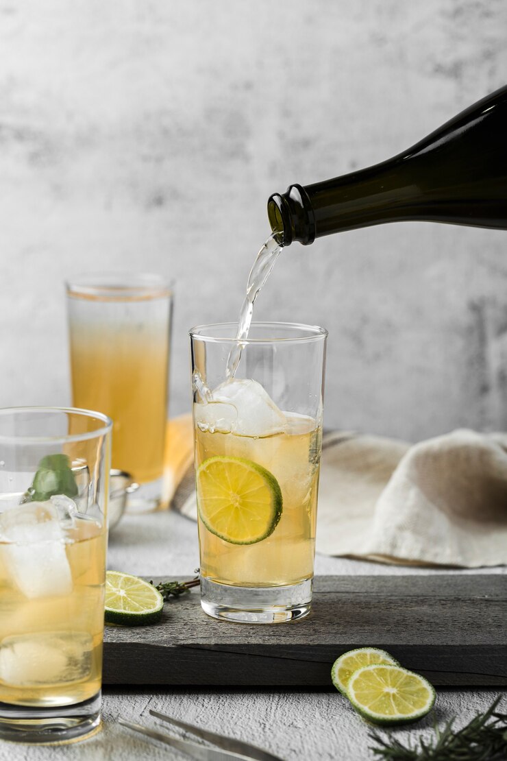 無料Photo グラスに注ぐドリンクの手配