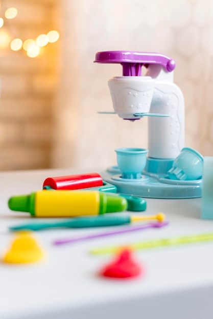arrangement with kids toys