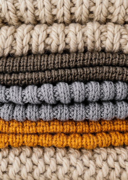 Free photo arrangement with knitted clothes close-up