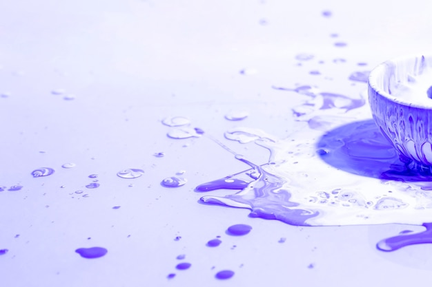 Arrangement with purple paint splash