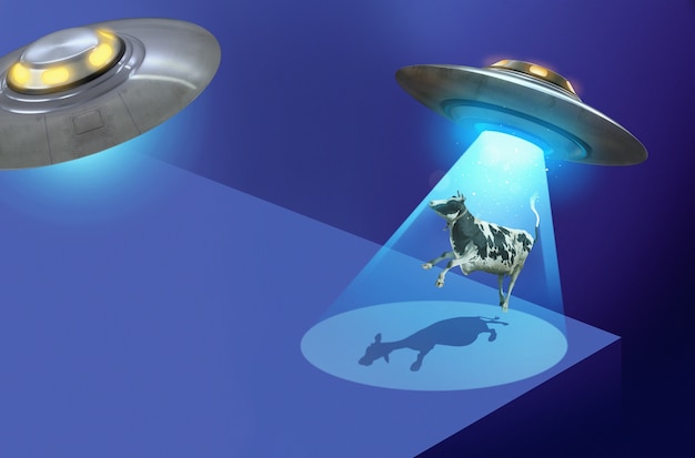 Free photo arrival of aliens concept with animal
