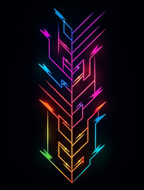 Free photo arrow with bright neon colors