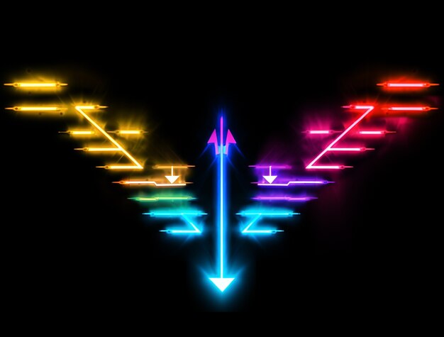 Arrow with bright neon colors