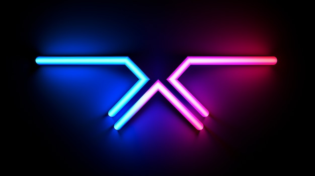 Free photo arrow with bright neon colors