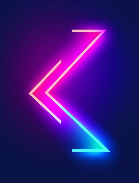 Free photo arrow with bright neon colors