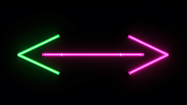 Free Photo arrow with bright neon colors