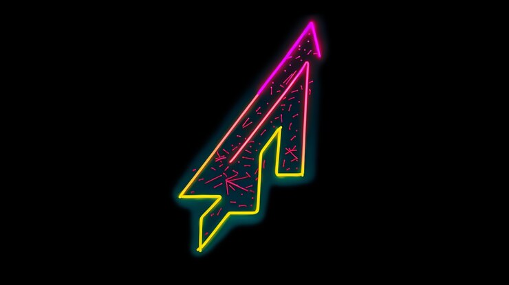 Free Photo arrow with bright neon colors