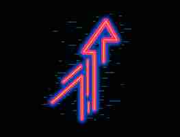 Free photo arrow with bright neon colors