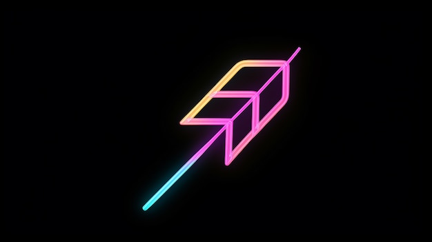 Free photo arrow with bright neon colors