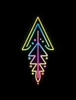 Free photo arrow with bright neon colors