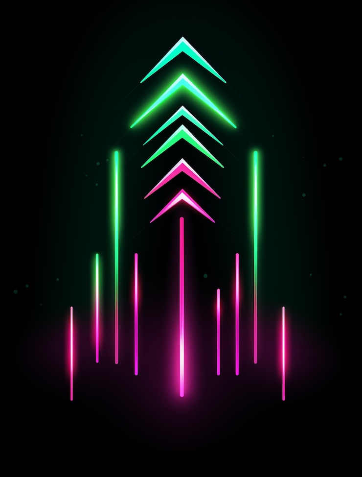 Free Photo arrow with bright neon colors