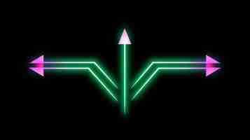 Free photo arrow with bright neon colors