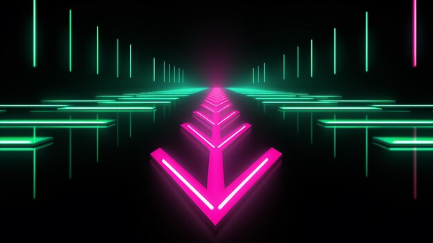 arrow with bright neon colors