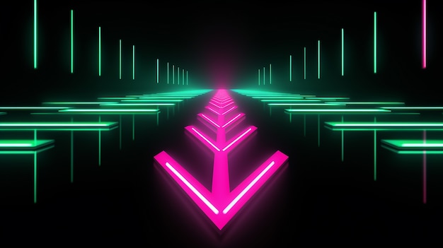 Arrow with bright neon colors