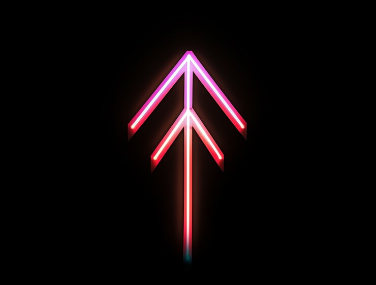 Free Photo arrow with bright neon colors