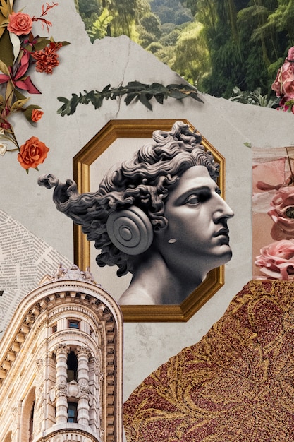 Foto gratuita design di collage art nouveau