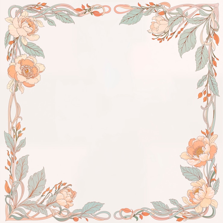 Free Photo art noveau beautiful flowers