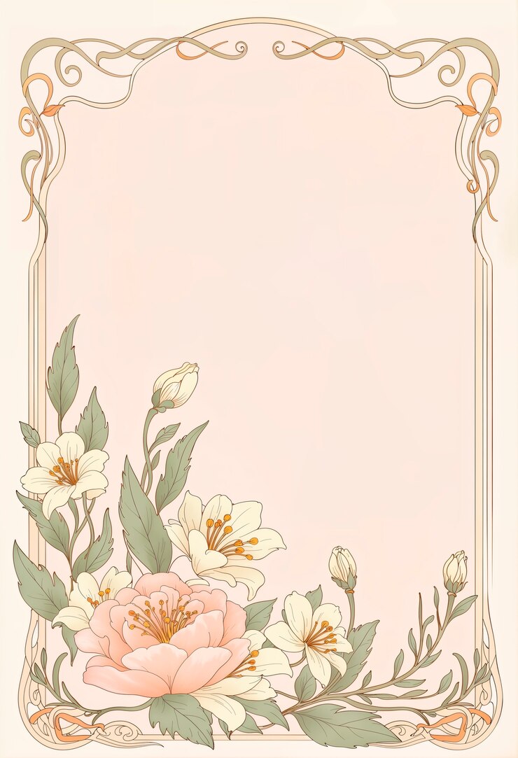 Free Photo art noveau beautiful flowers