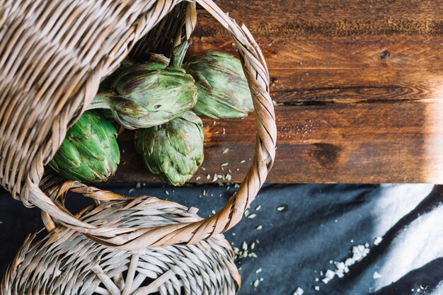 Artichokes in basket