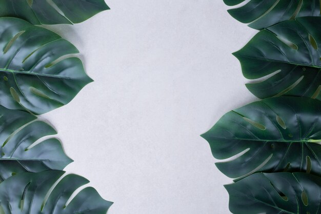 Artificial green leaves background